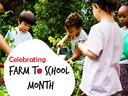 Children work in a garden together.