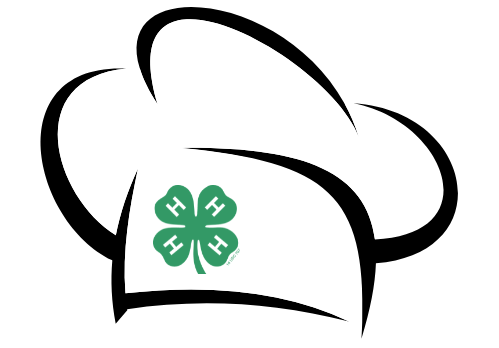 Chef hat with a 4-H Clover logo.