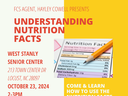 Understanding Nutrition Facts workshop at West Stanly Senior Center, Oct 23 2024, 2–3PM.