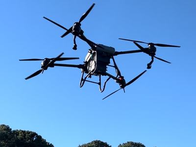 Drone Hovering in midair.