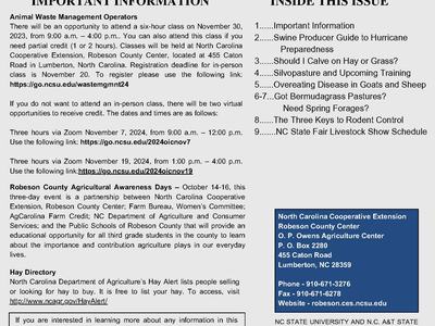 Fall Livestock Newsletter