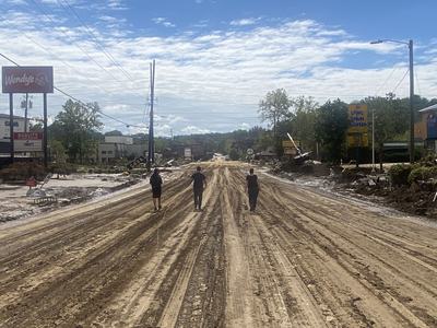 Aftermath of Hurricane Helene near Biltmore Village in Asheville, N.C.