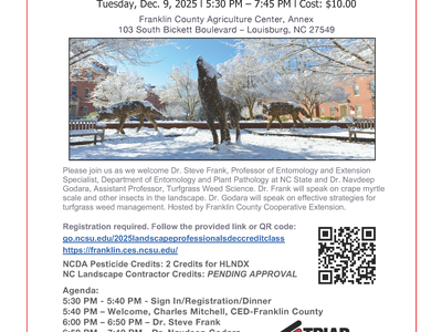 Landscape Professionals December Credit Class 2025 flier date, time, location agenda and registration info