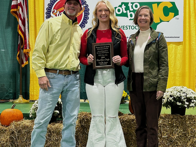 Mark Speed, Speed award recipient, Abigail Shaeffer and April Shaeffer