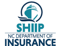 Blue animated ship on white background, SHIIP NC Department of Insurance