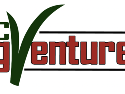 NC agventures logo with green leaf forming the "V", red "agventures" text and black lines