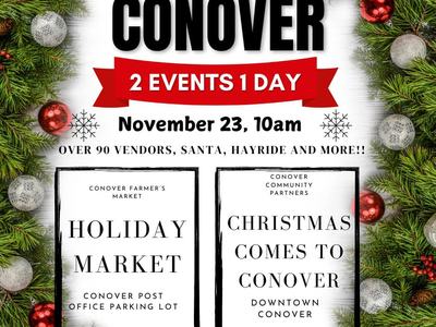 Conover Farmers Market Holiday Market Nov. 23, 2024 at 10am flyer 