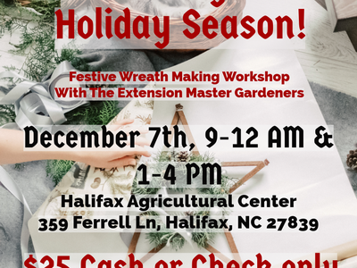Get Crafty This Holiday Season! Festive Wreath Workshop Dec 7, Halifax, $25 cash or check