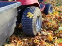 mowing leaves