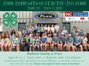 Group photo of youth in 4-H Camp rec hall.