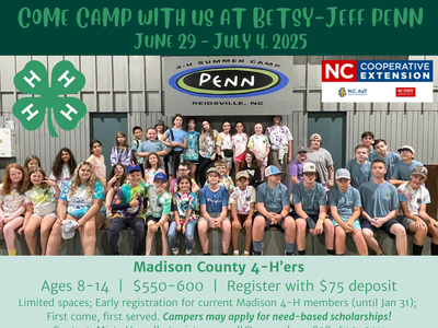 Group photo of youth in 4-H Camp rec hall.