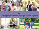 Collage of photos show people of different ages, races, and gender involved in physical activity