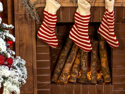Christmas tree and stockings