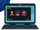 Illustration of Zoom Meeting on Laptop