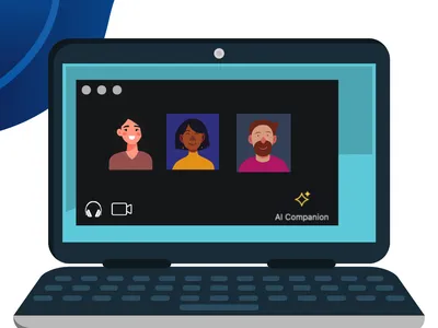 Illustration of Zoom Meeting on Laptop