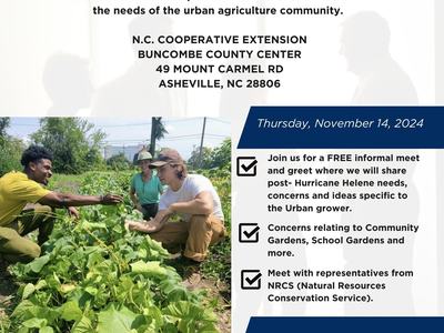 Two men and one woman working in a garden.