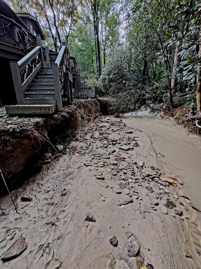 eroded streambank post Helene