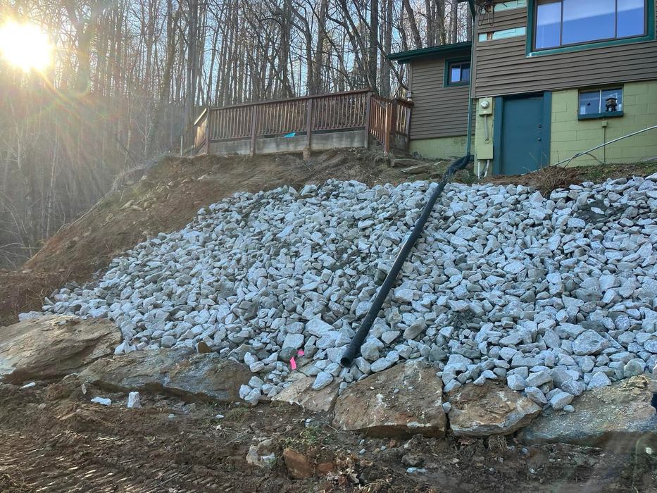 rocks stabilize slope