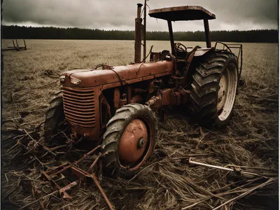 Farm Tractor Damaged in Severe Storm