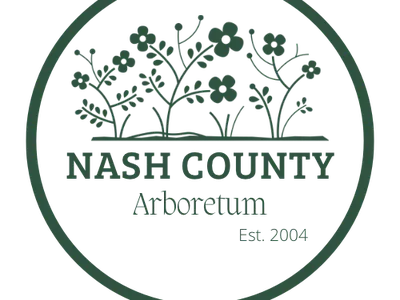 Nash County Arboretum circular emblem with flowering plants; text "NASH COUNTY Arboretum Est. 2004"