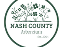 Nash County Arboretum circular emblem with flowering plants; text "NASH COUNTY Arboretum Est. 2004"