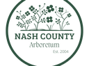 Nash County Arboretum circular emblem with flowering plants; text "NASH COUNTY Arboretum Est. 2004"