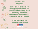 A YEAR IN EXTENSION — January–June programs: gardening, food preservation, small livestock