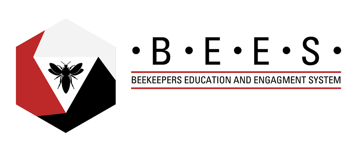 Hexagon logo with bee and text "B•E•E•S" and "BEEKEEPERS EDUCATION AND ENGAGEMENT SYSTEM"