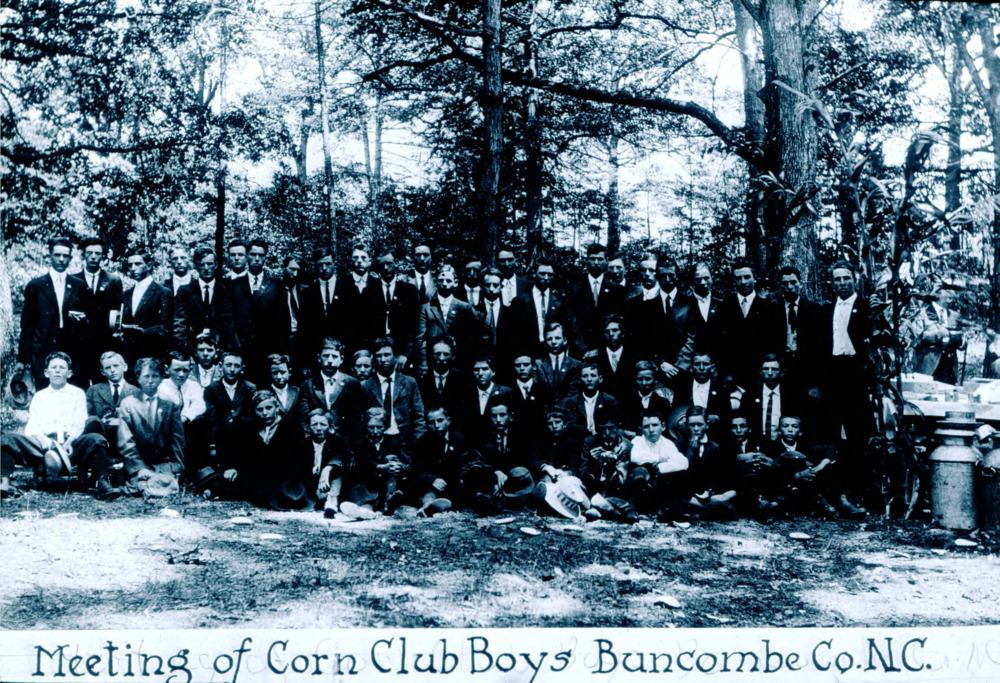 Group Photo of Boys' Corn Club in Buncombe County, North Carolina.