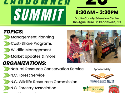 NC State Extension Forestry: Forestry Landowner Summit — March 26, 8:30AM–3:30PM, Duplin County