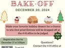 Richmond County 4-H Holiday Bake-Off Dec 20, 2024; reg due Dec 17; ages 5–18; erin_barnes@ncsu.edu