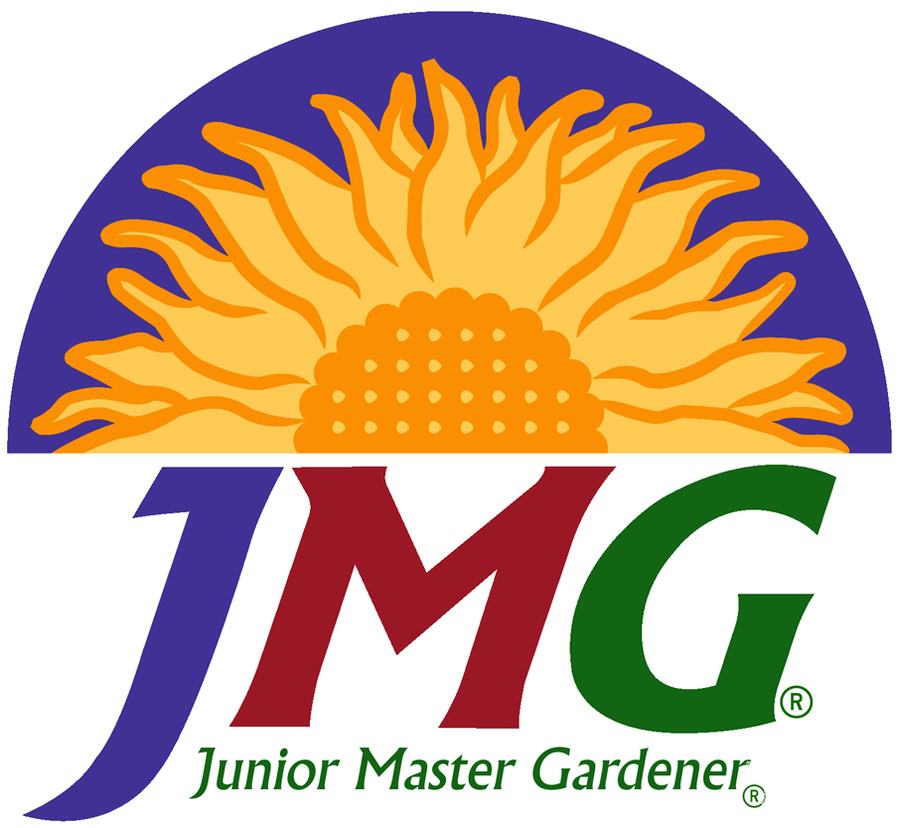 Sunflower graphic above letters "JMG" with text "Junior Master Gardener"