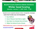 Winter Seed Sowing workshop Jan 11 2025 10:00–11:30 at Beaufort County Extension Center. FREE