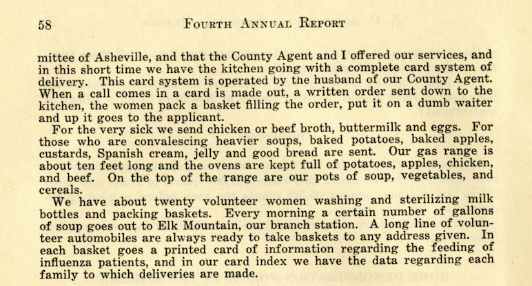 2 of 2 parts of a journal article discussing the Buncombe County Cooperative Extension's work during the 1918 flu pandemic. 