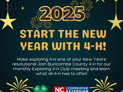 2025: START THE NEW YEAR WITH 4-H! Buncombe County 4-H meeting promotion