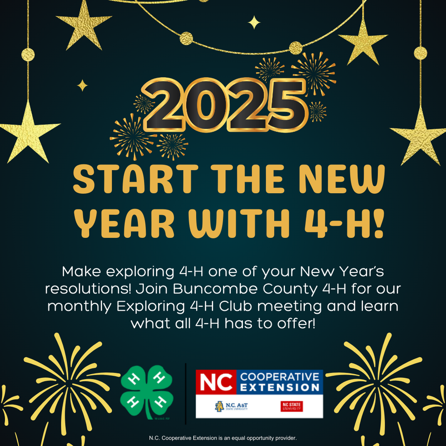 2025: START THE NEW YEAR WITH 4-H! Buncombe County 4-H meeting promotion