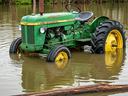 Tractor in Flood Water