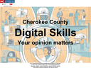 Cherokee County Digital Skills — Your opinion matters; tech-themed poster illustration