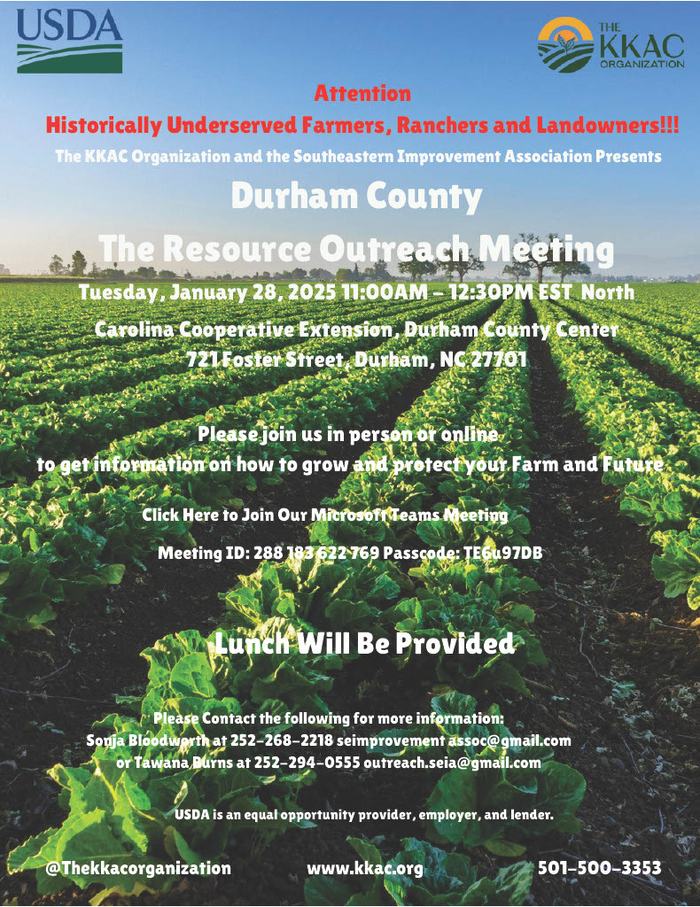 Flyer for January 28 Farmer Meeting