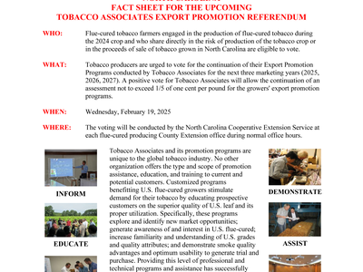 Fact sheet for upcoming tobacco referendum