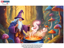 Wizard stirring glowing cauldron in a mushroom forest; header reads "NC Cooperative Extension"