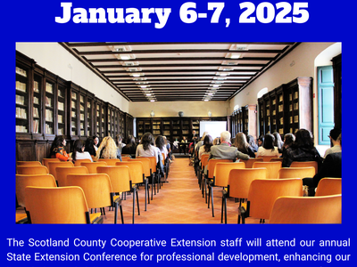 Office Closed for State Ext Conf.