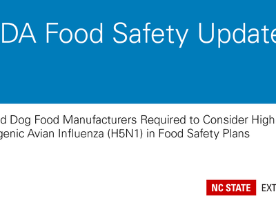 FDA Food Safety Update: Cat and dog food manufacturers must consider HPAI (H5N1) in safety plans
