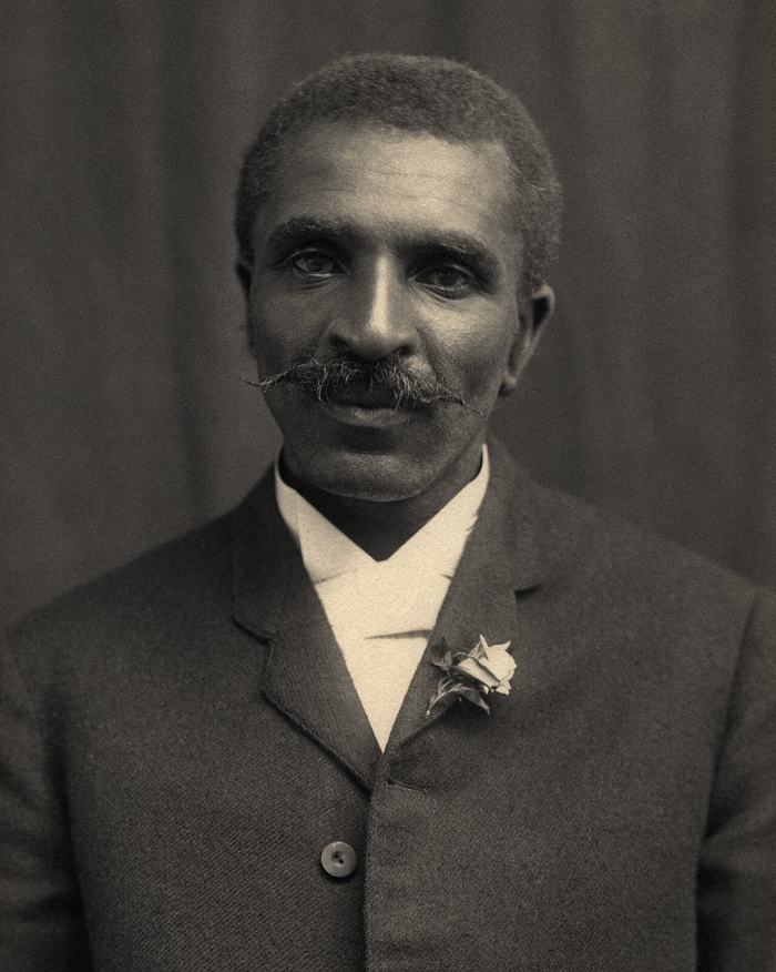 Black and White Photo of George Washington Carver, Prominent Farmer.