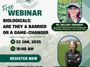 Webinar—Biologicals: Are they a barrier or a game-changer? Jan 22, 2025 10:00 AM; Dr. Mallory Choudoir; Dr. Laura Lindsey
