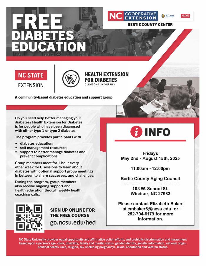 a flyer promoting free diabetes education