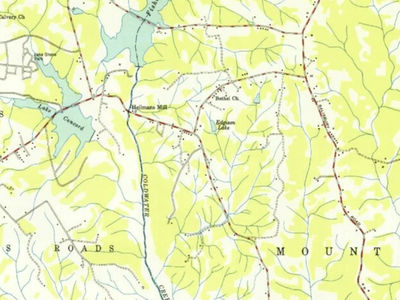 Topographic map showing Concord Lake, Coldwater Creek, Heilmans Mill, Edgason Lake, roads