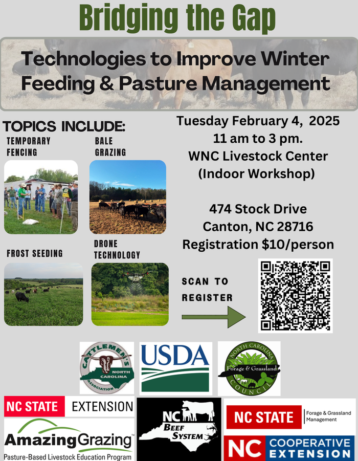 Bridging the Gap — Winter Feeding & Pasture Management workshop, Feb 4, 2025, WNC Livestock Center