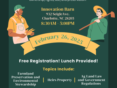 2025 Extension Land Use and Retention Summit — Feb 26, 2025; Innovation Barn, Charlotte; 8:30AM–5:00PM