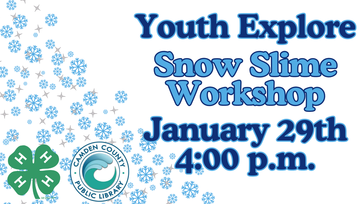 Youth Explore Snow Slime Workshop — January 29th, 4:00 p.m.